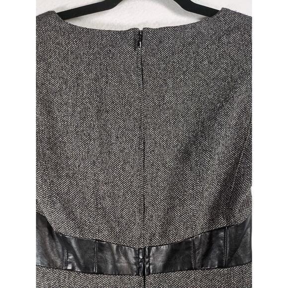 H&M Sheath Dress Womens 6 Gray Black Business‎ Tweed Lined Empire Waist - Picture 6 of 8